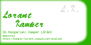 lorant kamper business card